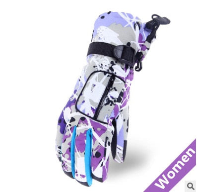 Antiskid Wear Resistant riding Ski Gloves  Mountain Skiing Snowmobile Waterproof Snow Motorcycle Gloves Windproof Guanti moto