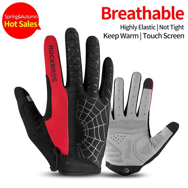 ROCKBROS Windproof Cycling Gloves Touch Screen Riding MTB Bike Bicycle Gloves Thermal Warm Motorcycle Winter Autumn Bike Gloves
