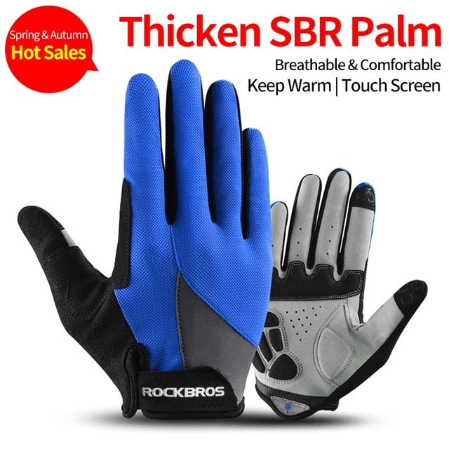 ROCKBROS Windproof Cycling Gloves Touch Screen Riding MTB Bike Bicycle Gloves Thermal Warm Motorcycle Winter Autumn Bike Gloves