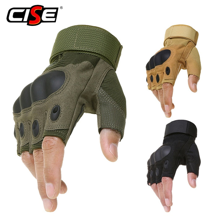 Motorcycle Fingerless Gloves Hard Knuckle Motorbike Motocross Luva Biker Racing Ridding Cycling Half Finger Moto Protective Men