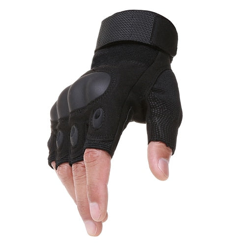 Motorcycle Fingerless Gloves Hard Knuckle Motorbike Motocross Luva Biker Racing Ridding Cycling Half Finger Moto Protective Men
