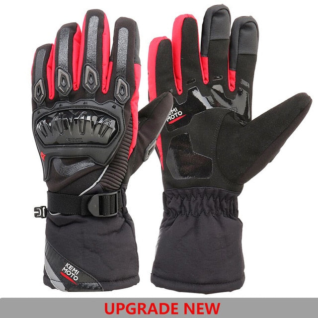 KEMiMOTO Winter Warm Motorcycle Gloves Touch Screen Waterproof Windproof Protective Winter Gloves Men Guantes Moto Luvas