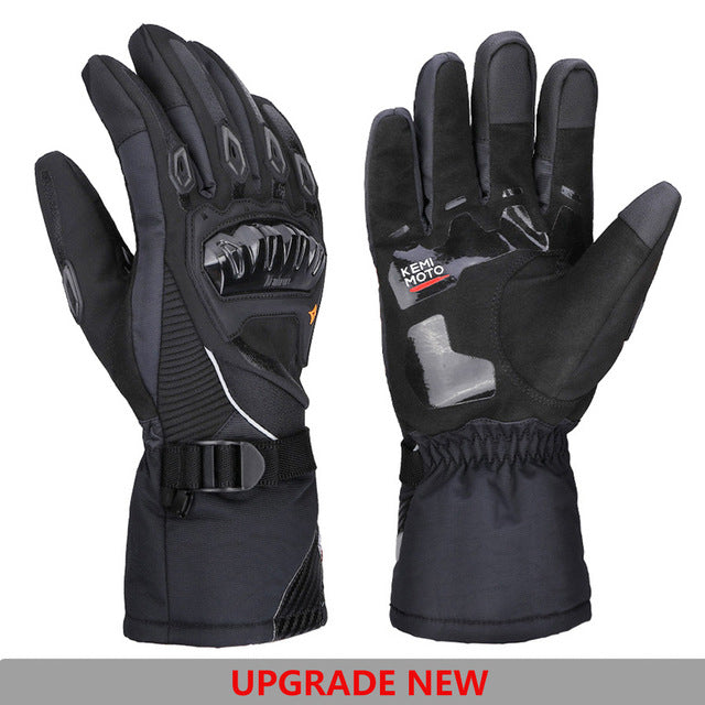 KEMiMOTO Winter Warm Motorcycle Gloves Touch Screen Waterproof Windproof Protective Winter Gloves Men Guantes Moto Luvas