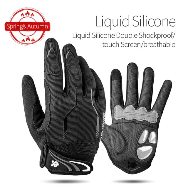 CoolChange Winter Cycling Gloves Touch Screen GEL Riding MTB Bike Gloves Sport Full Finger Motorcycle Bicycle Gloves Men Woman
