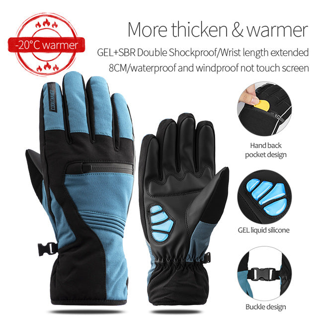 CoolChange Winter Cycling Gloves Touch Screen GEL Riding MTB Bike Gloves Sport Full Finger Motorcycle Bicycle Gloves Men Woman