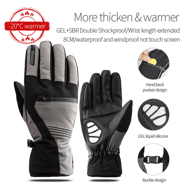 CoolChange Winter Cycling Gloves Touch Screen GEL Riding MTB Bike Gloves Sport Full Finger Motorcycle Bicycle Gloves Men Woman