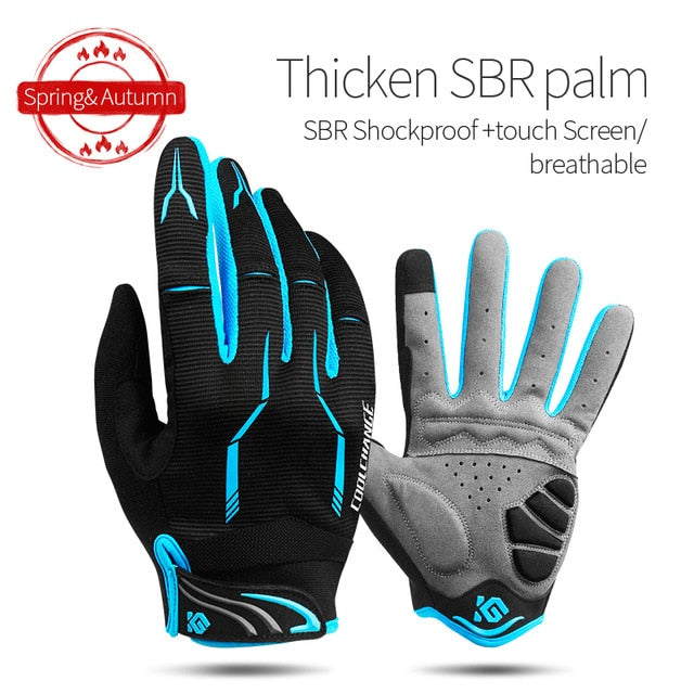 CoolChange Winter Cycling Gloves Touch Screen GEL Riding MTB Bike Gloves Sport Full Finger Motorcycle Bicycle Gloves Men Woman