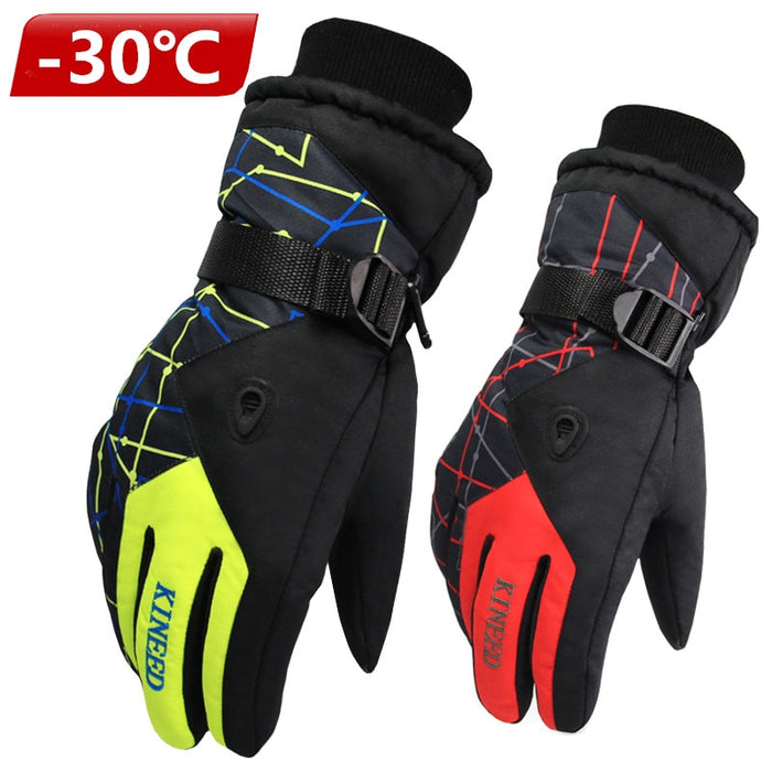 Antiskid Wear Resistant riding Ski Gloves  Mountain Skiing Snowmobile Waterproof Snow Motorcycle Gloves Windproof Guanti moto