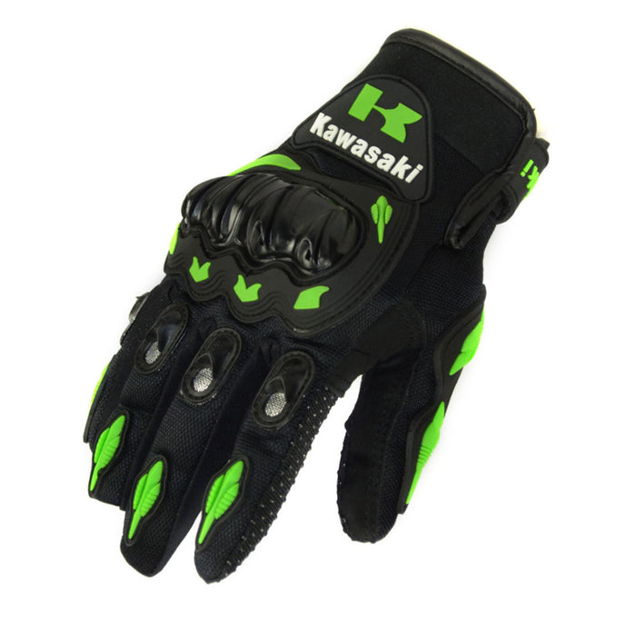 2016 Hot Sale 1 Pair Kawasaki  Fashion New Full Finger Motorcycle Gloves Motocross Luvas Guantes Moto Protective Gears Glove