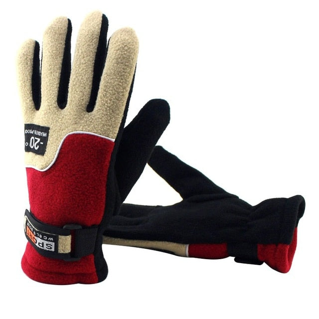 Men Winter Fleece Thermal Warm Bicycle Snow Ski Gloves Breathable Bike Cycling Riding Gloves for Women & Men Skiing Motorcycle