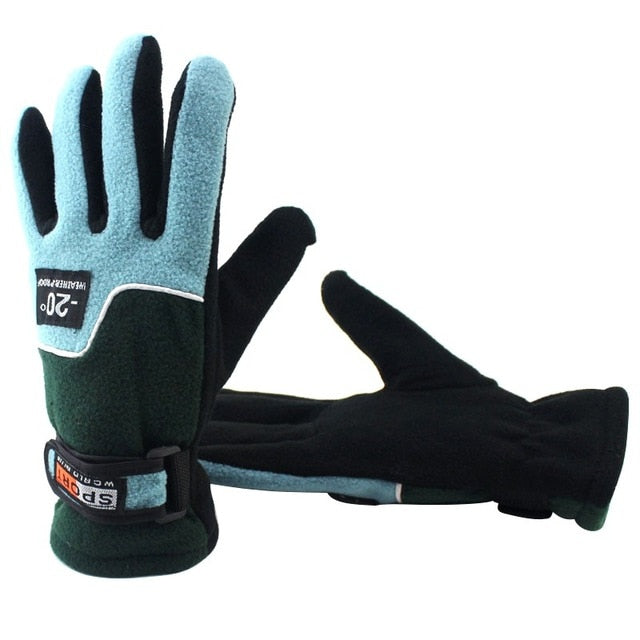Men Winter Fleece Thermal Warm Bicycle Snow Ski Gloves Breathable Bike Cycling Riding Gloves for Women & Men Skiing Motorcycle