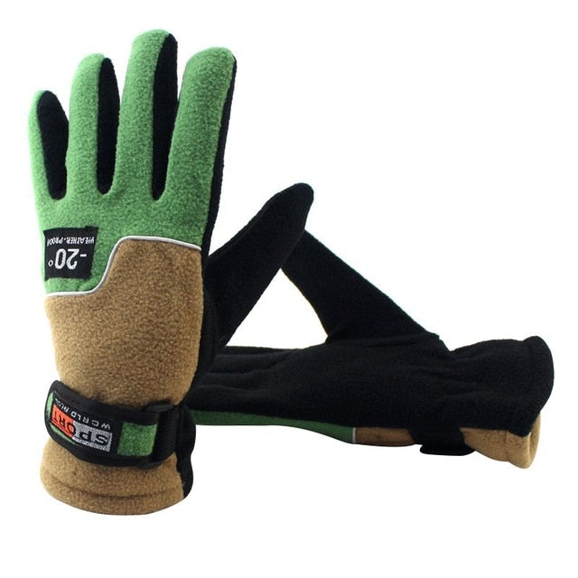 Men Winter Fleece Thermal Warm Bicycle Snow Ski Gloves Breathable Bike Cycling Riding Gloves for Women & Men Skiing Motorcycle