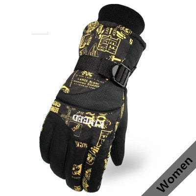 Antiskid Wear Resistant riding Ski Gloves  Mountain Skiing Snowmobile Waterproof Snow Motorcycle Gloves Windproof Guanti moto
