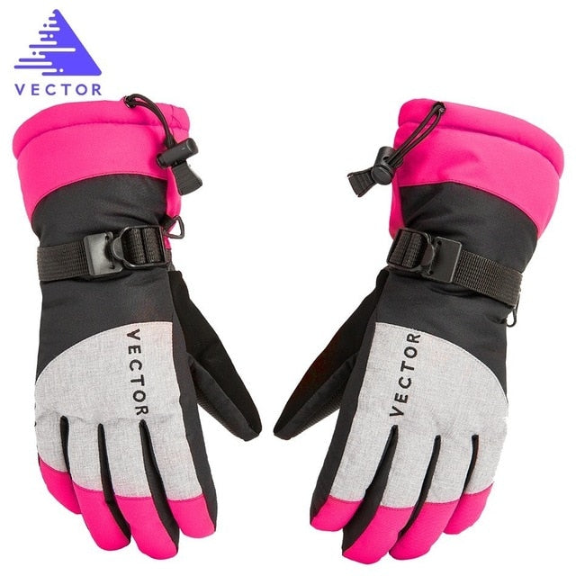 Extra Thick PU Palm Ski Gloves Winter Snow Outdoor Sport Women Men Warm Snowmobile Motorcycle Windproof Waterproof Snowboard